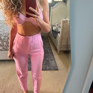 Zara pink high waisted slacks